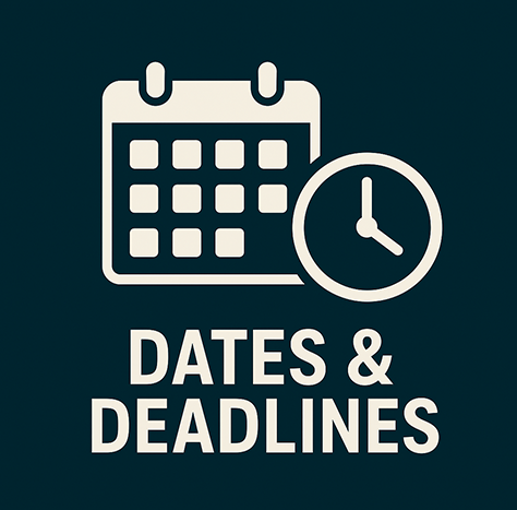 EAFA-DATES AND DEADLINES